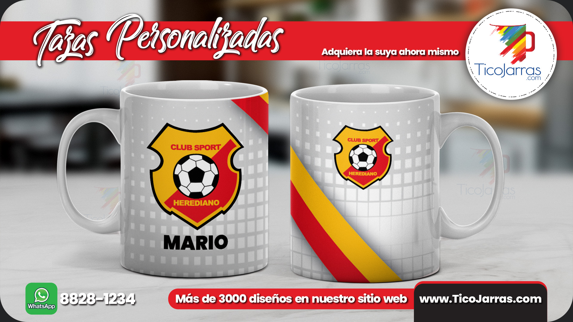 Tazas Personalizadas Club Sport Herediano con Nombre