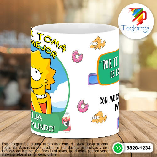 Tazas Personalizadas Aquí toman los Simpsons - Hija Lisa