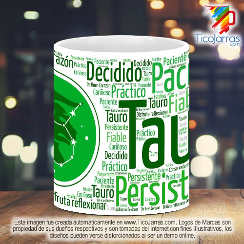 Tazas Personalizadas en Costa Rica Signo del Zodiado Tauro