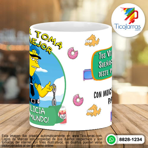 Tazas Personalizadas Aquí toman los Simpsons - Policia 3