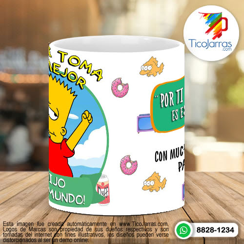 Tazas Personalizadas Aquí toman los Simpsons - Hijo Bart