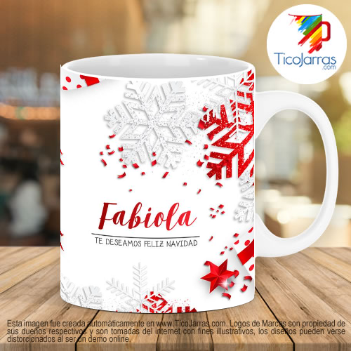 Diseños Personalizadas Taza Navideña con letra F