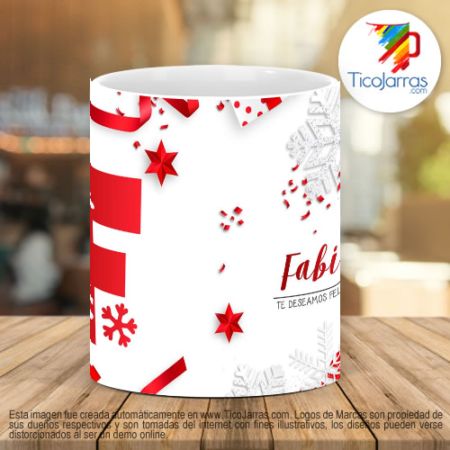 Tazas Personalizadas Taza Navideña con letra F