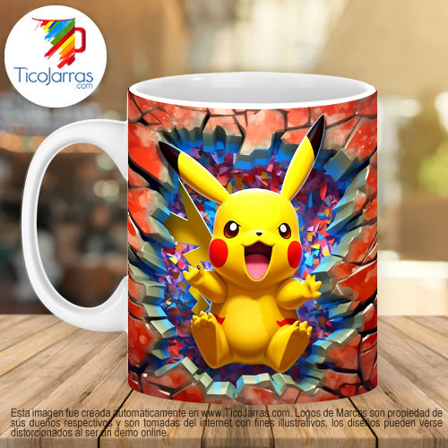 Jarras Personalizadas Pokemon Pikachu 3D