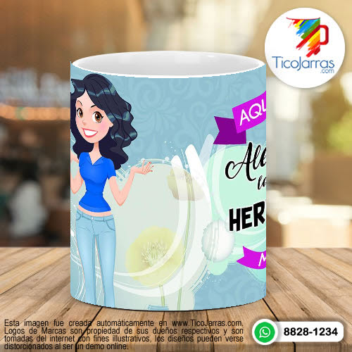 Tazas Personalizadas Aquí Toma la Mejor Hermanita