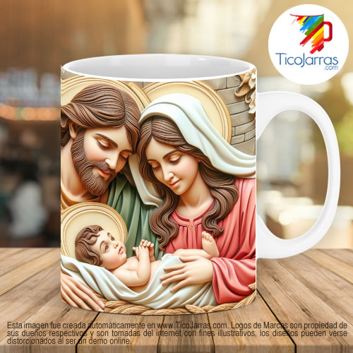 Diseños Personalizadas Pesebre, José María y el niño Jesús