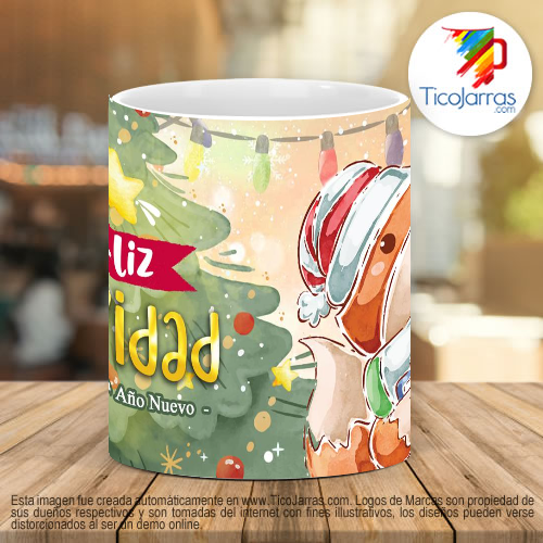 Tazas Personalizadas Feliz Navidad Acualera Gato