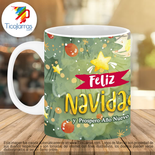 Jarras Personalizadas Feliz Navidad Acualera Gato