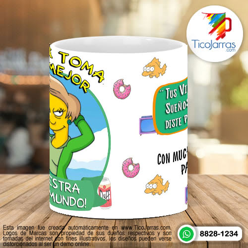 Tazas Personalizadas Aquí toman los Simpsons - Maestra 1