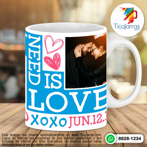 Tazas Personalizadas en Costa Rica All you need is love