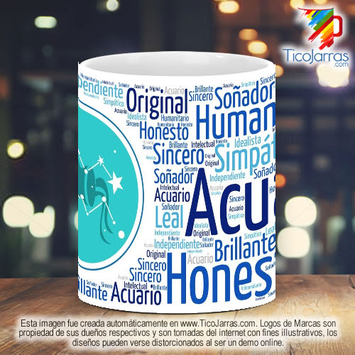 Tazas Personalizadas en Costa Rica Signo del zodiaco Acuario