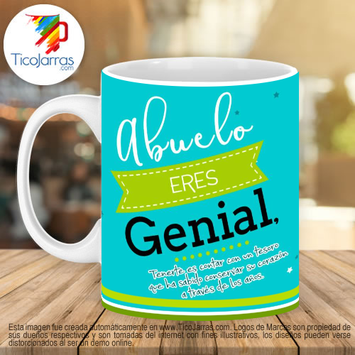 Jarras Personalizadas Abuelo eres genial taza con foto personalizada