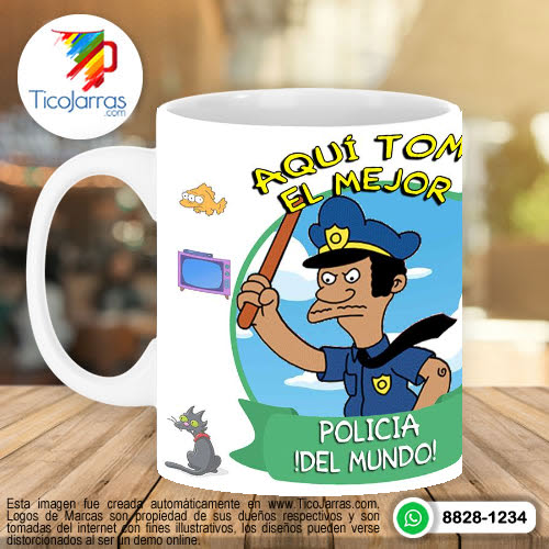 Jarras Personalizadas Aquí toman los Simpsons - Policia 2