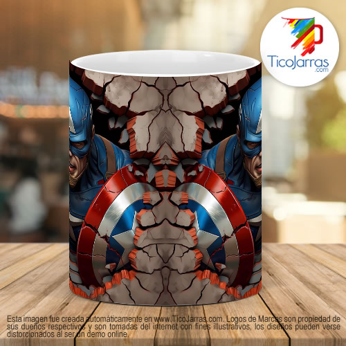 Tazas Personalizadas Capitan America 3D