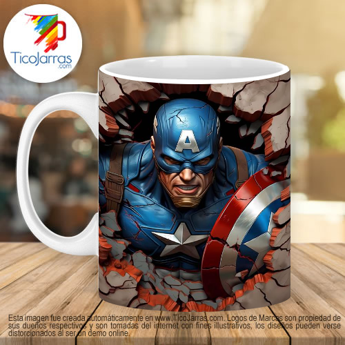 Jarras Personalizadas Capitan America 3D