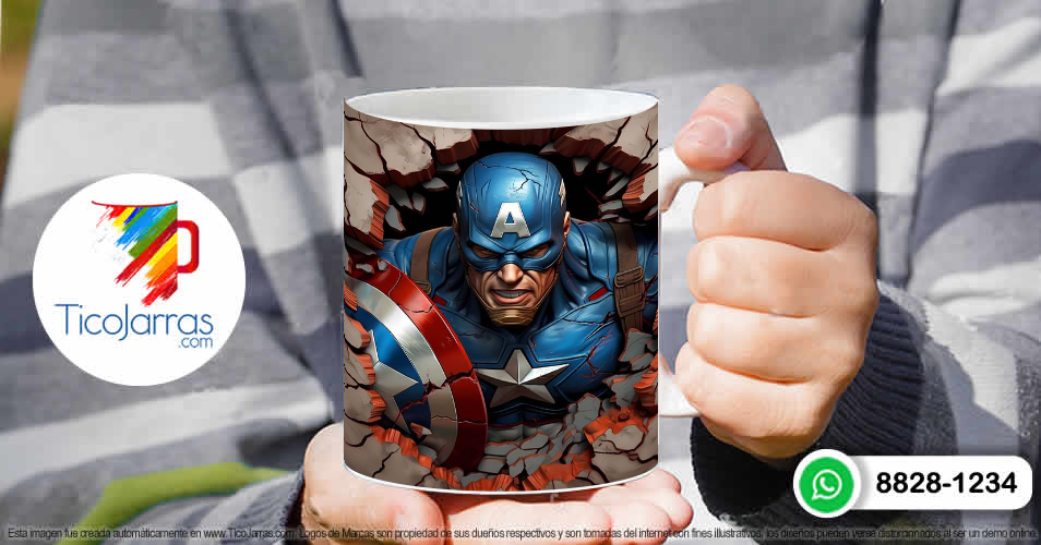 Tazas Personalizadas en Costa Rica Capitan America 3D