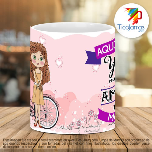 Tazas Personalizadas Aquí toma mi mejor amiga del mundo