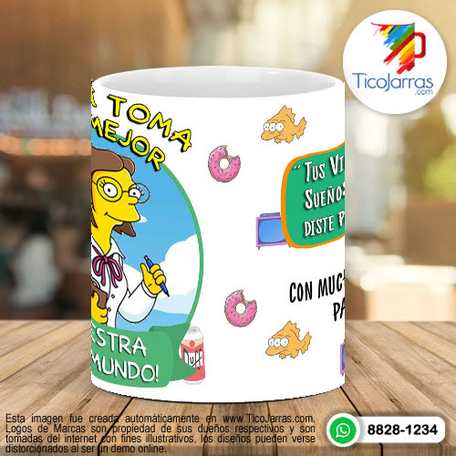 Tazas Personalizadas Aquí toman los Simpsons - Maestra 2 