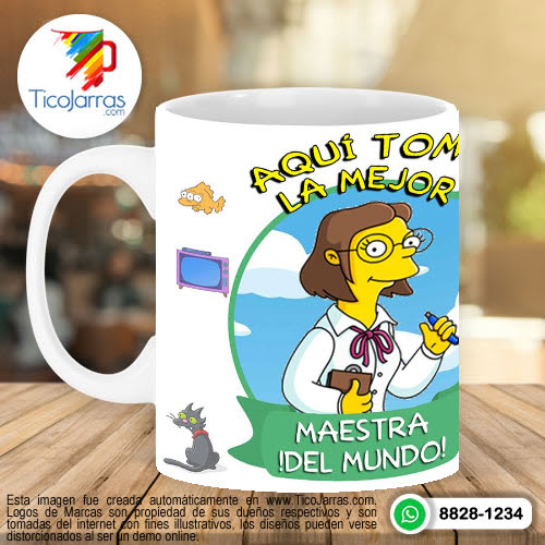 Jarras Personalizadas Aquí toman los Simpsons - Maestra 2 