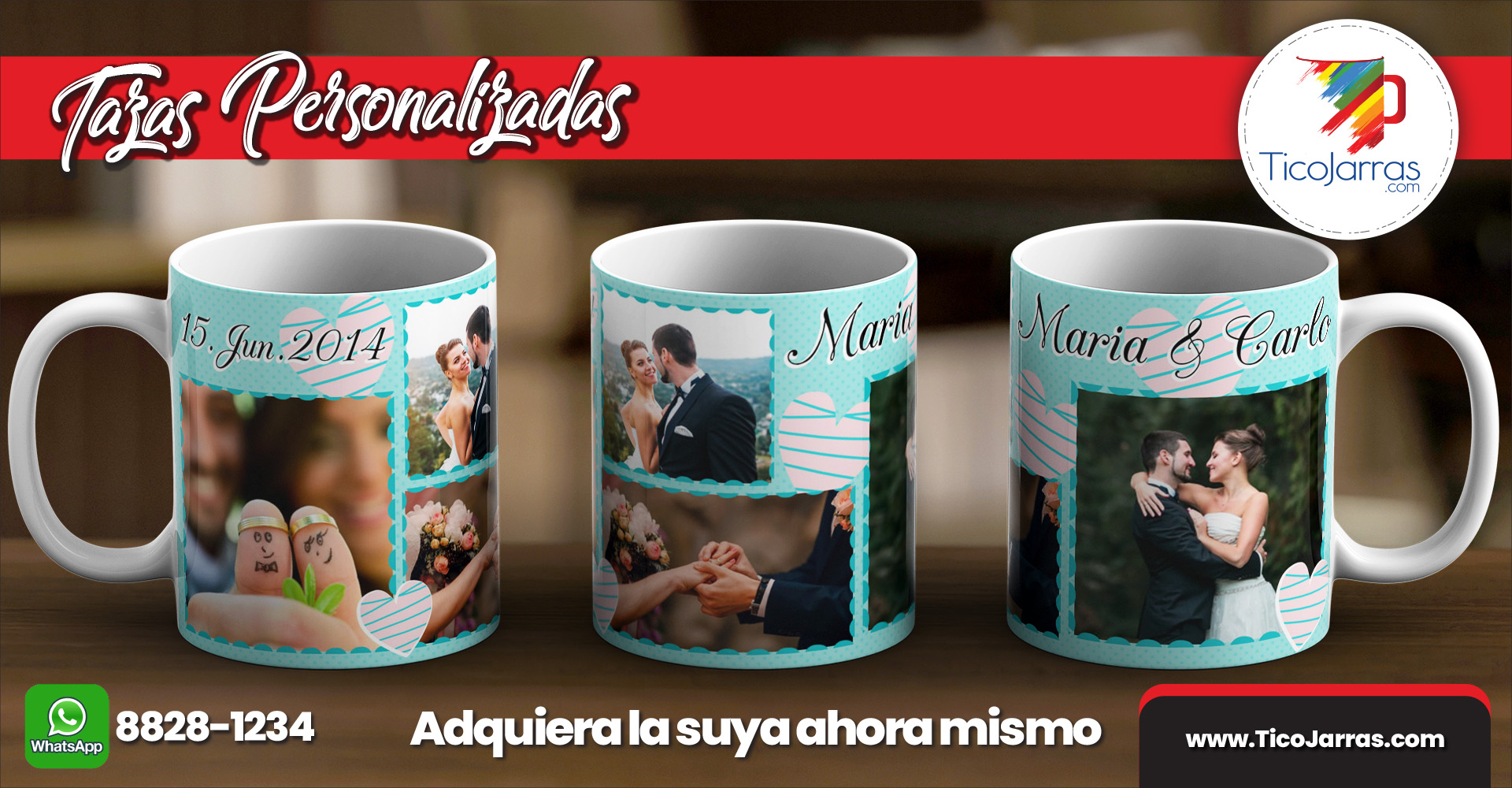 Tazas Personalizadas Recuerdo de Boda personalizado