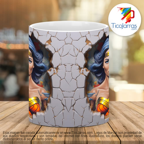 Tazas Personalizadas Mujer Maravilla 3D