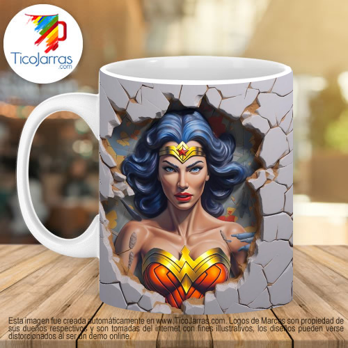 Jarras Personalizadas Mujer Maravilla 3D