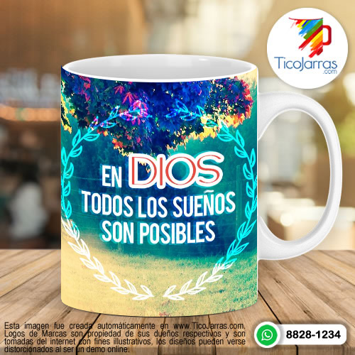 Tazas Personalizadas en Costa Rica En Dios todos los sueños son posibles