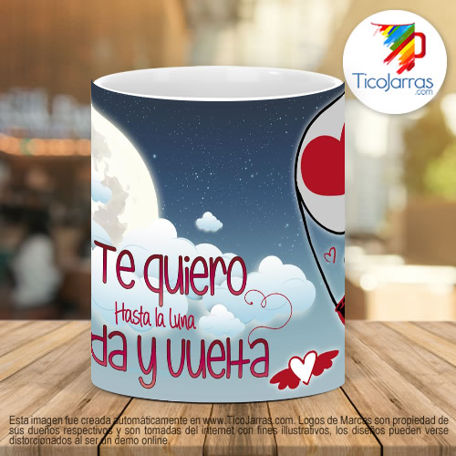 Tazas Personalizadas Te quiero hasta la luna Ida y Vuelta