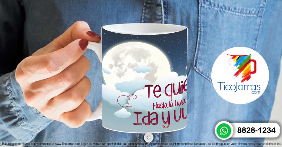 Artículos Personalizados Te quiero hasta la luna Ida y Vuelta