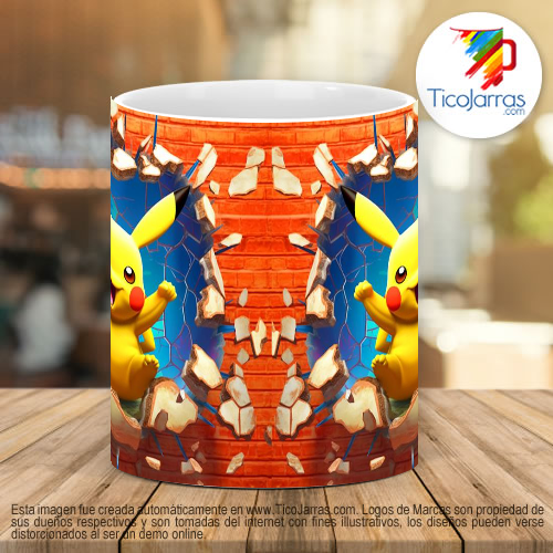 Tazas Personalizadas Pokemon Pikachu 3D