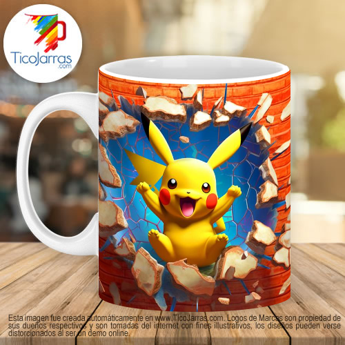 Jarras Personalizadas Pokemon Pikachu 3D