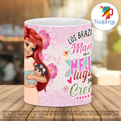 Tazas Personalizadas Los brazos de mamá son el mejor lugar para crecer