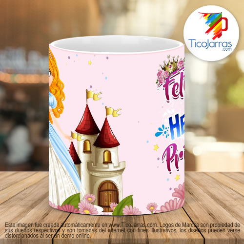 Tazas Personalizadas Feliz día a mi hermosa princesa