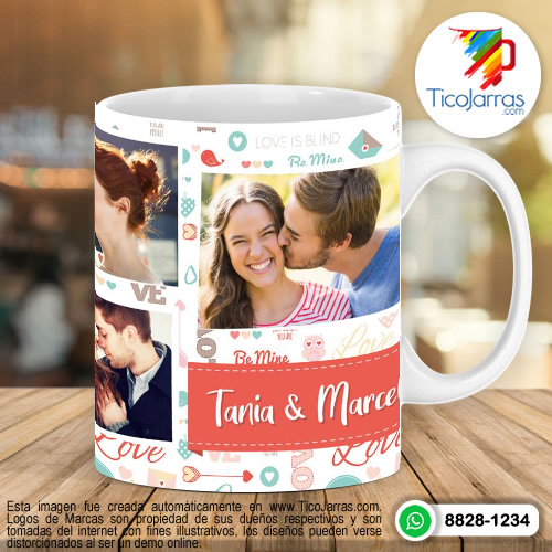 Tazas Personalizadas en Costa Rica Love 4 fotos y nombre