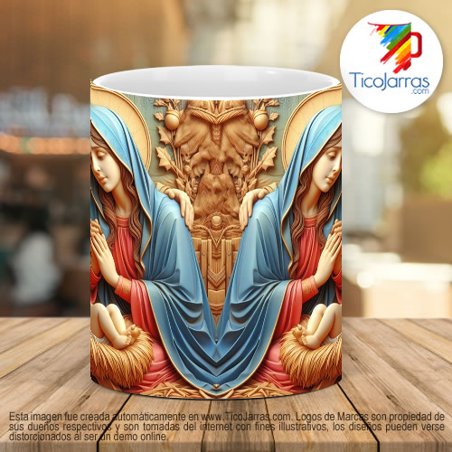 Tazas Personalizadas Navidad 3d Pesebre - Nacimiento de Jesús