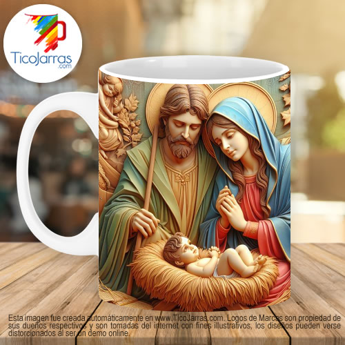 Jarras Personalizadas Navidad 3d Pesebre - Nacimiento de Jesús