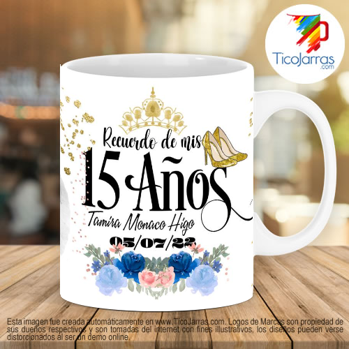 Diseños Personalizadas Recuerdo de 15 años, vestido azul