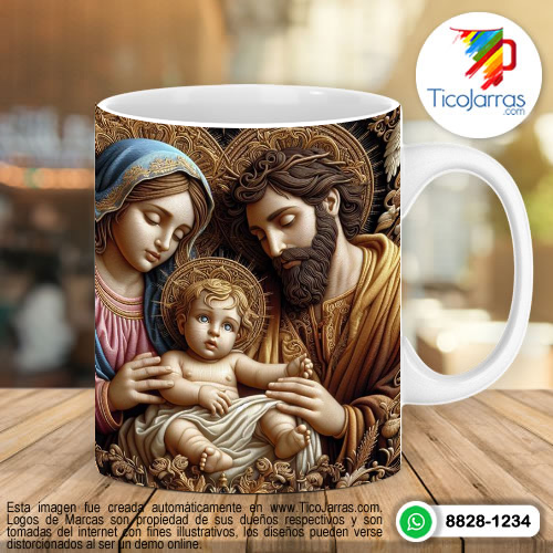 Tazas Personalizadas en Costa Rica José, María y el niño Jesús