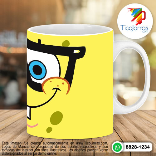 Tazas Personalizadas en Costa Rica Bob Sponja con lentes