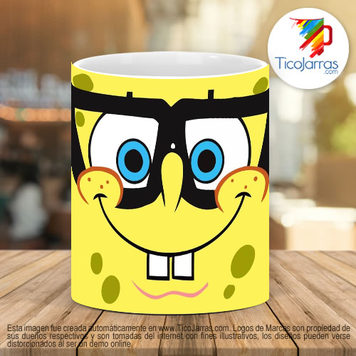 Tazas Personalizadas Bob Sponja con lentes