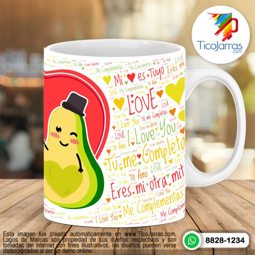 Diseños Personalizadas I love you Aguacate, Avocado