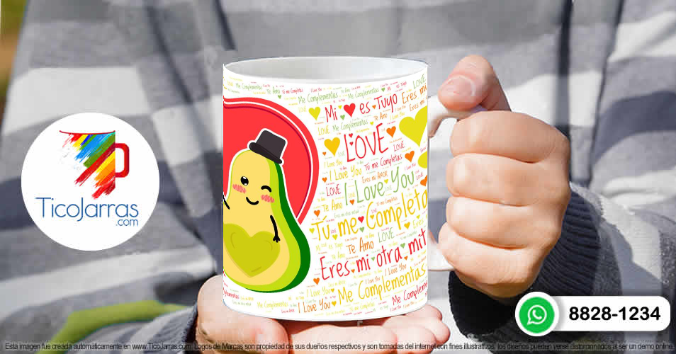 Tazas Personalizadas en Costa Rica I love you Aguacate, Avocado