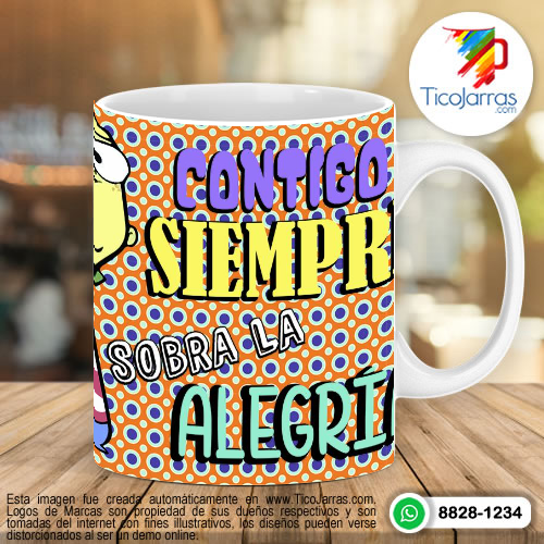 Tazas Personalizadas en Costa Rica Contigo Siempre sobra la Alegria