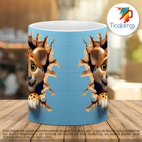 Tazas Personalizadas Tasa con cara de tigre pequeño