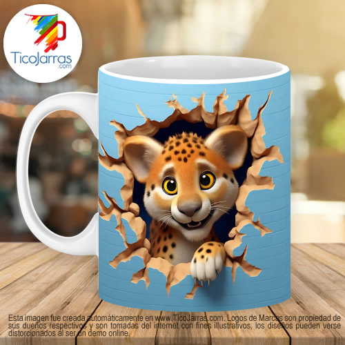 Jarras Personalizadas Tasa con cara de tigre pequeño