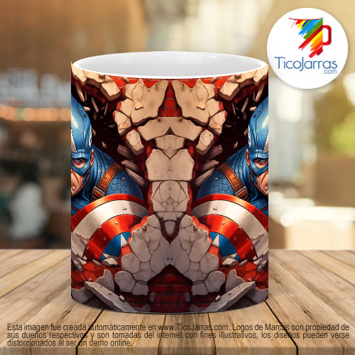 Tazas Personalizadas Capitan America 3D