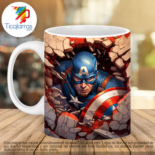 Jarras Personalizadas Capitan America 3D