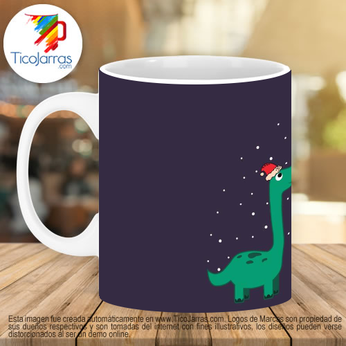 Jarras Personalizadas Santa Navidad Dinosaurios