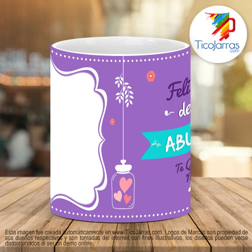 Tazas Personalizadas Feliz día de la abuela con foto personalizada