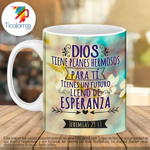 Jarras Personalizadas Dios tiene planes hermosos para ti